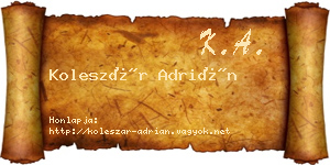 Koleszár Adrián névjegykártya