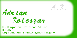 adrian koleszar business card