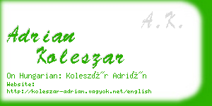 adrian koleszar business card